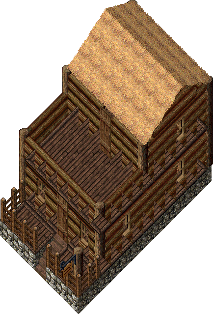 Two-story log cabin