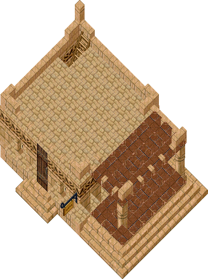 Sandstone house with patio