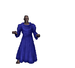 A blue-dyed robe worn on a male body