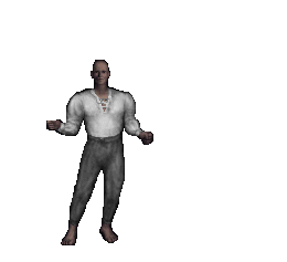 A fancy shirt and long pants worn on a male body