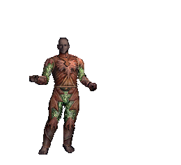 Full hide armor worn on a male body