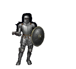 Full plate armor with a metal shield worn on a male body