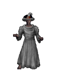A robe and wizard's hat worn on a male body