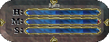 Compact UO health bar with name and filled health, stamina and mana bars